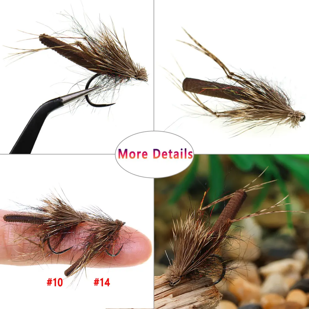Caddisfly Bimoo flotante sin púas para trucha y grayling - imagen 2