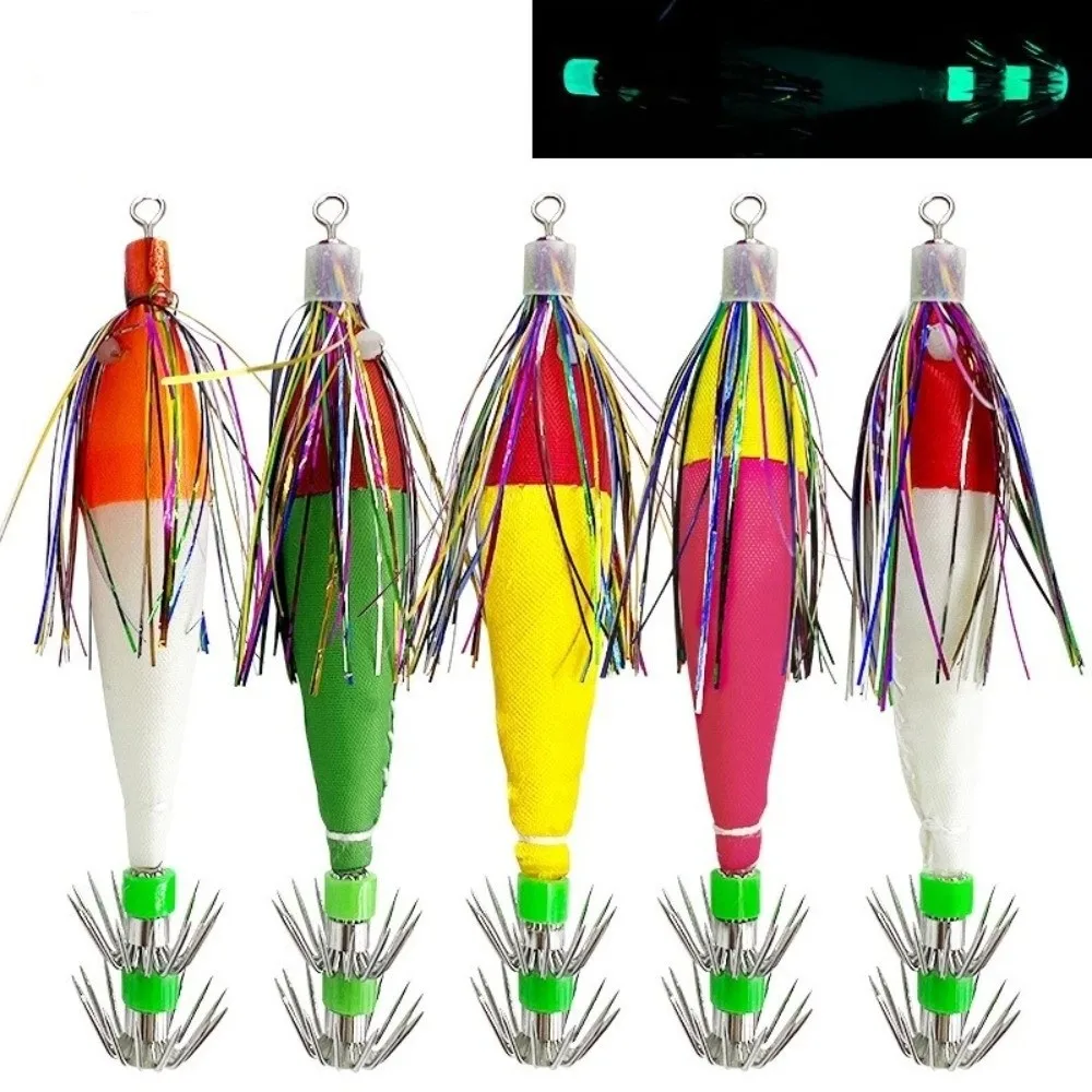 Señuelos de calamar luminosos con diseño horizontal que brillan - imagen 5