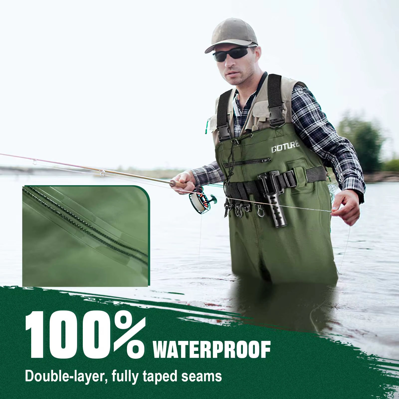 Vadeadores impermeables transpirables secado rápido Goture para pesca - imagen 5