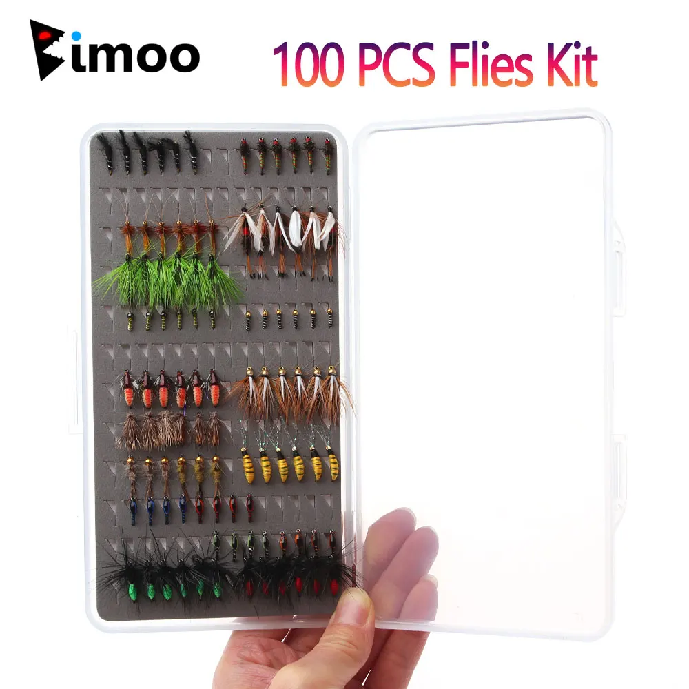 Kit Bimoo 100 moscas de pesca variadas