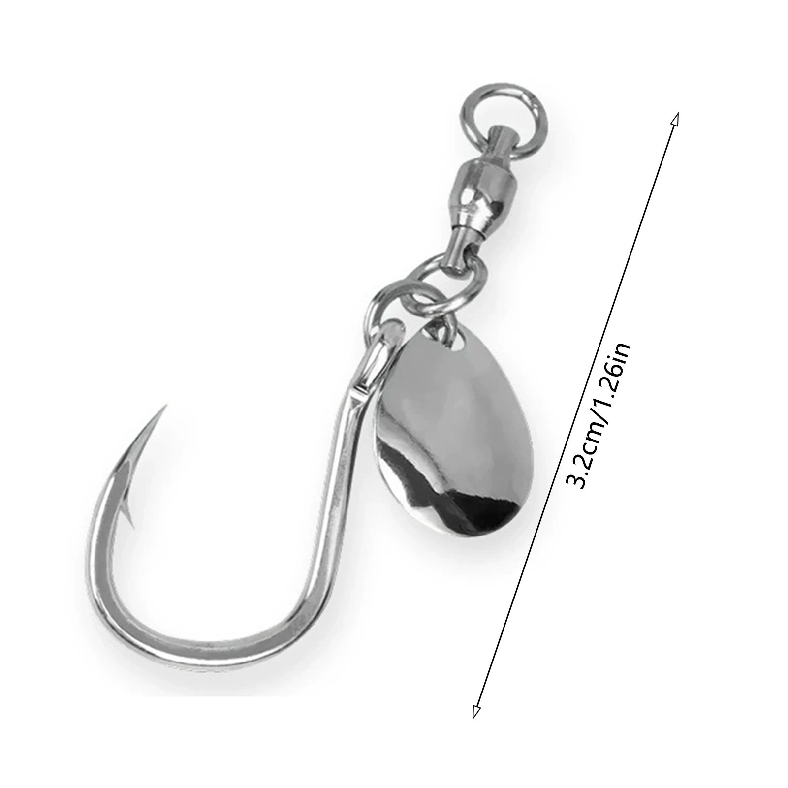 Señuelo giratorio para mar con anzuelo simple y rodamiento resistente - imagen 5