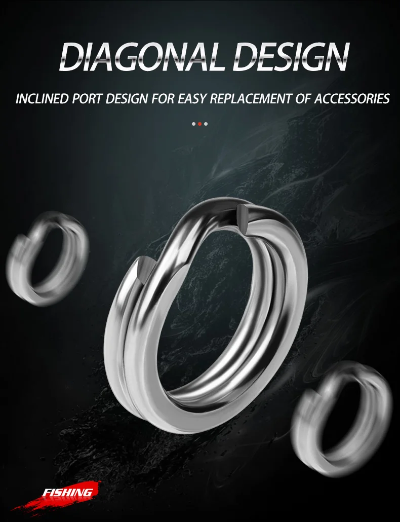 Anillo de acero inoxidable sujetando un señuelo