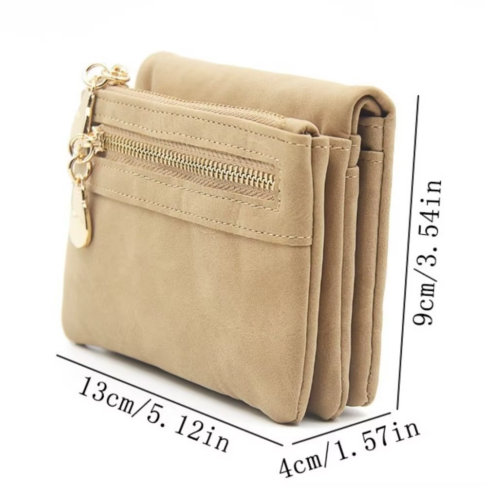 Cartera mujer piel PU plegable cremallera múltiples tarjetas - imagen 5