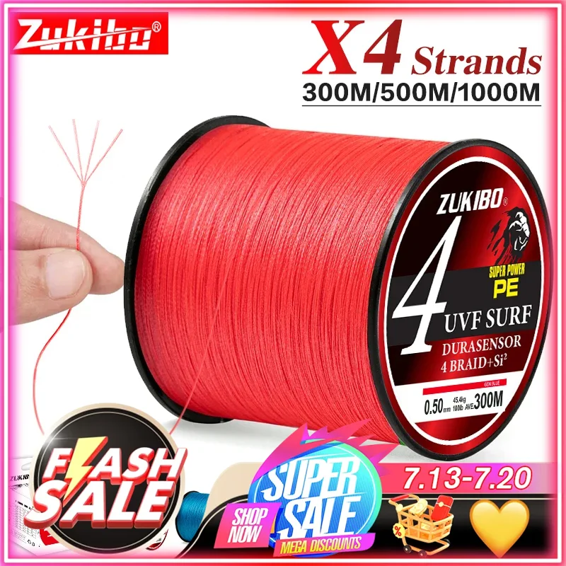 ZUKIBO Línea Trenzada PE Multifilamento Suave para Pesca de Carpa