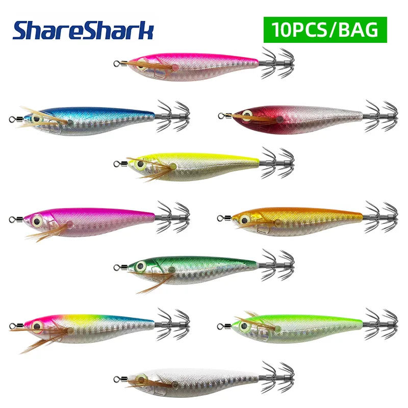 ShareShark Señuelo luminoso de calamar biónico mar, cebo horizontal - imagen 2