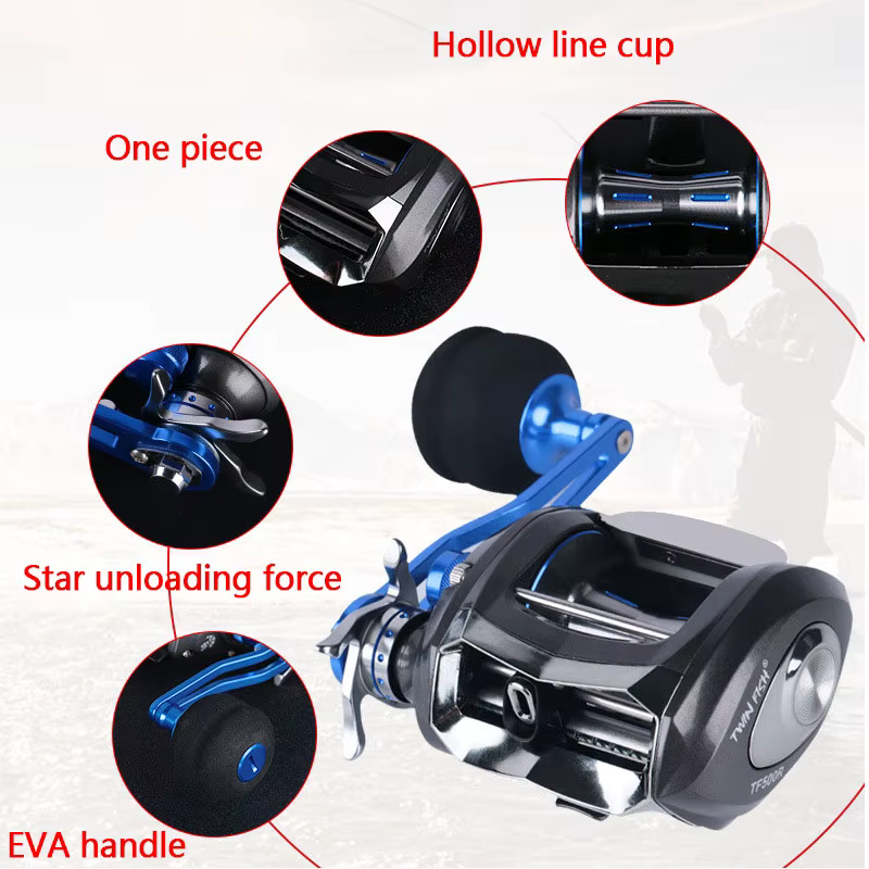 TF500R/L Carrete baitcasting para pesca en mar — freno centrífugo - imagen 4