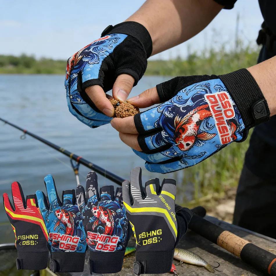 Guantes de pesca antideslizantes con protección UV