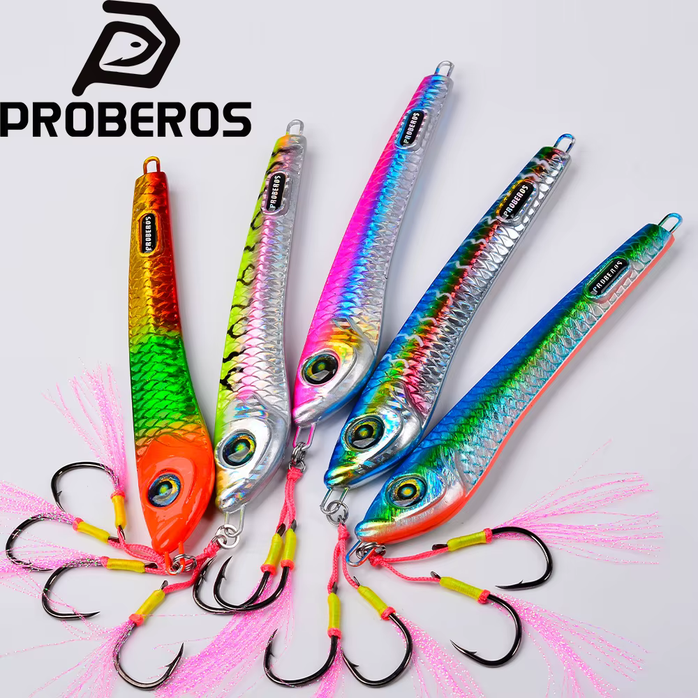 Jig Proberos Vertical 100-200g Ojos 3D con Assist Hook para Lubina - imagen 4