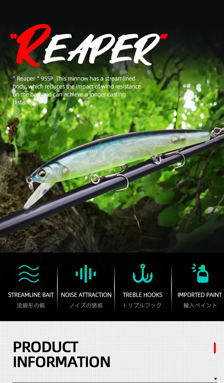 Señuelo minnow 95 mm para lucio