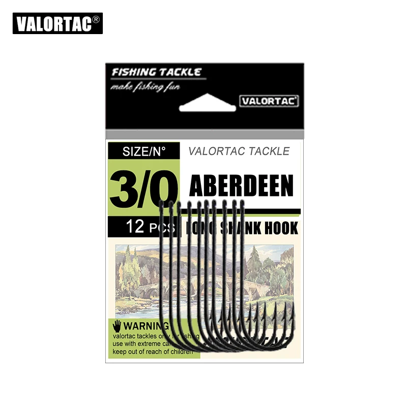 Anzuelos Aberdeen acero alto carbono para río, playa y cebo vivo