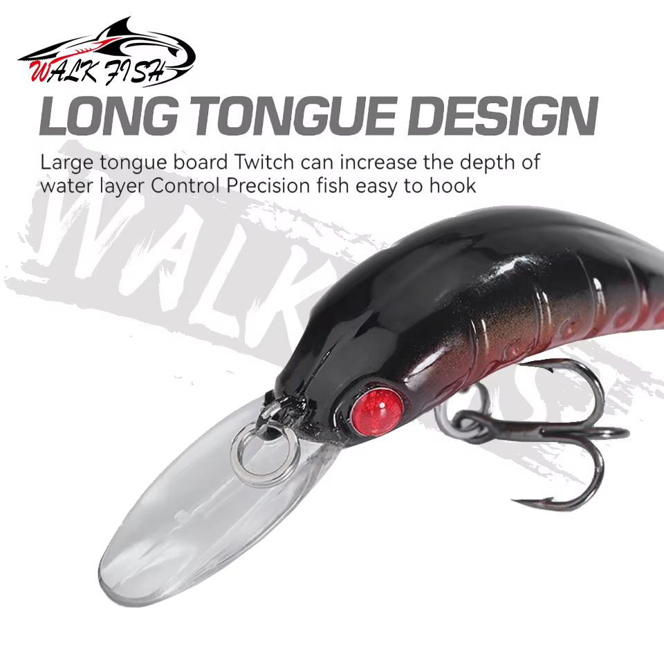 WALK FISH Minnow Señuelo flotante – Crankbait para carpa y lubina - imagen 4
