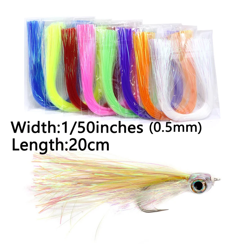 Fibra plana de tinsel para señuelos de pesca con mosca - imagen 2