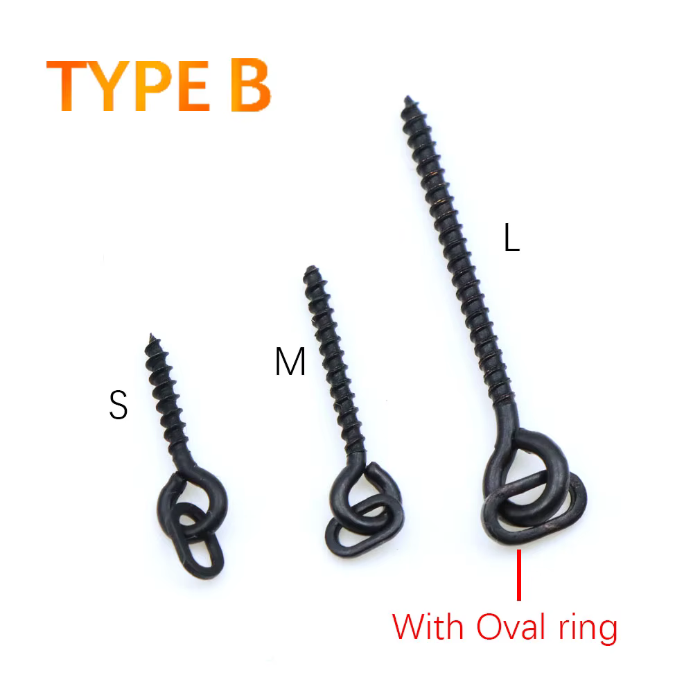 Clips Boilie para carpa con anillo giratorio y tornillos de cebo - imagen 3