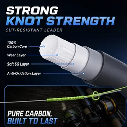 VIKINGAR línea de pesca de carbono baja elasticidad fluorocarbono