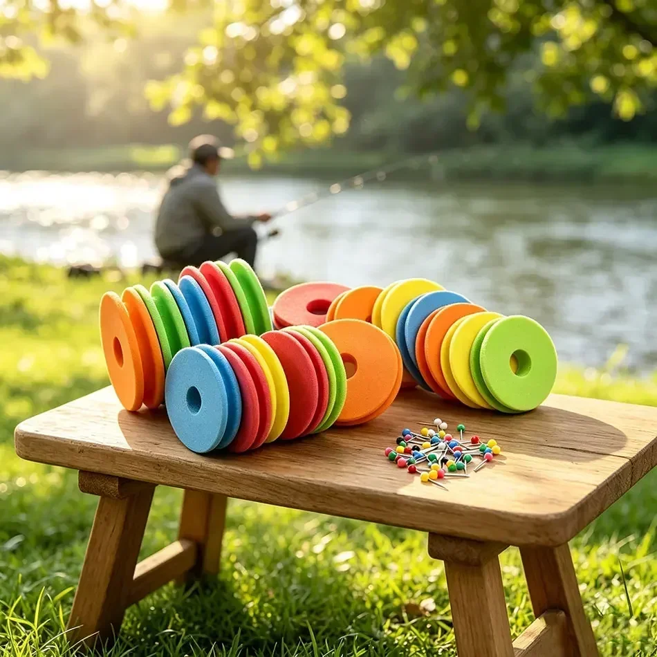 Bobinas de espuma EVA coloridas para línea de pesca con pasadores