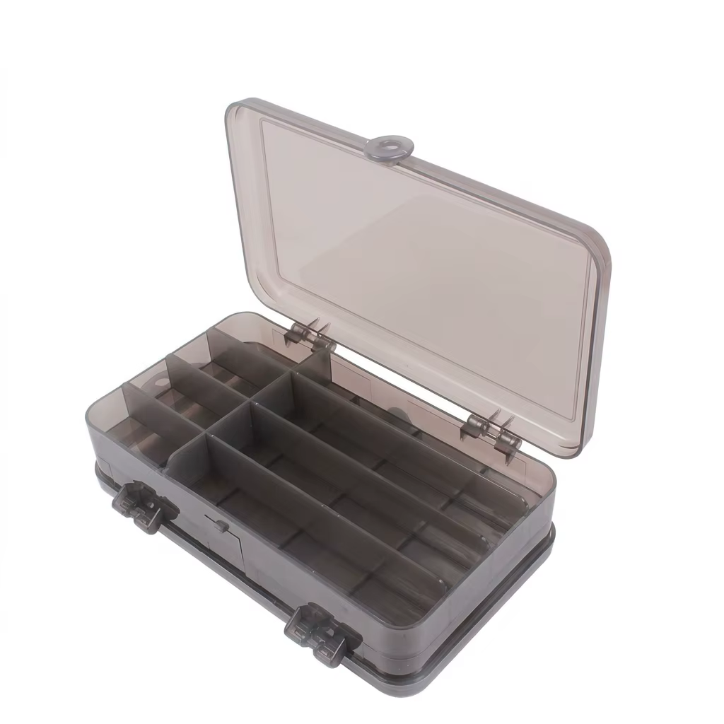 Vista detallada de los compartimentos de la caja