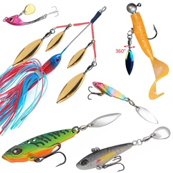 FREE FISHER Señuelos giratorios spinnerbait con cuchilla Spin Willow