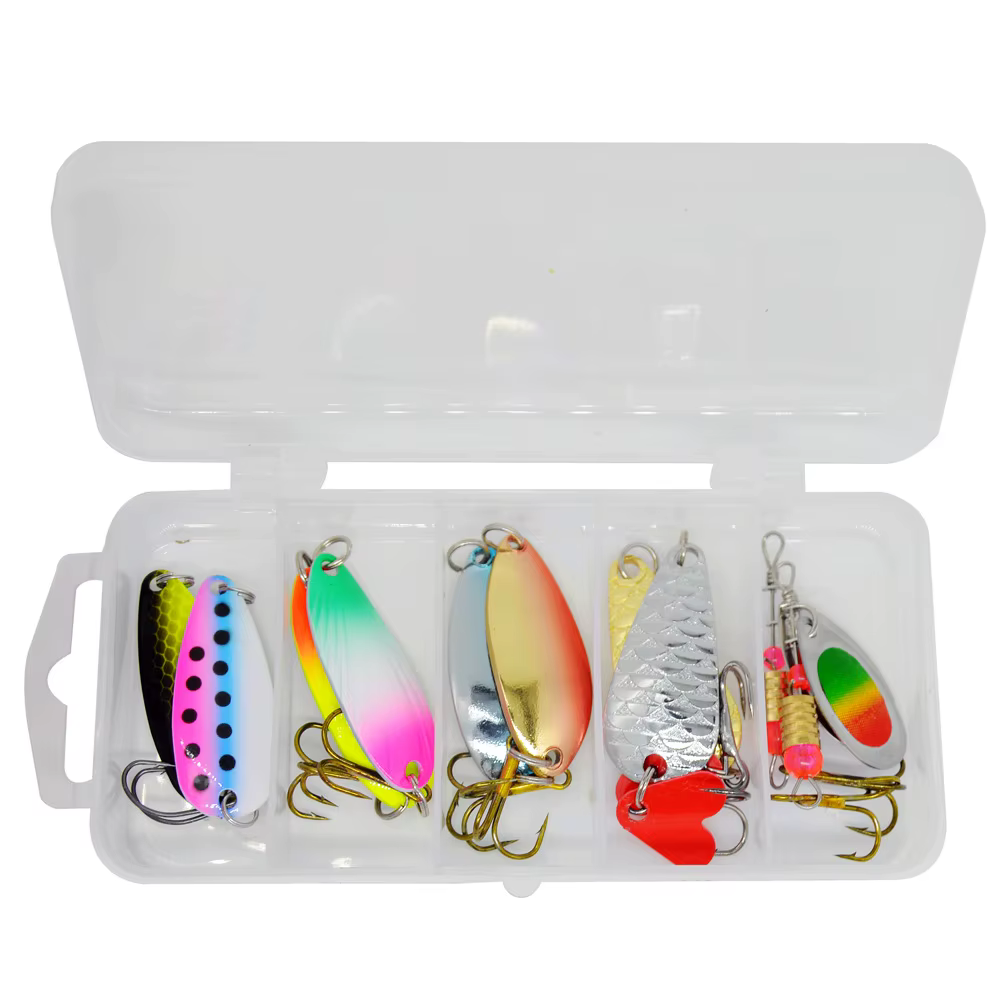 Kit señuelos artificiales con cucharas giratorias para spinning - imagen 2