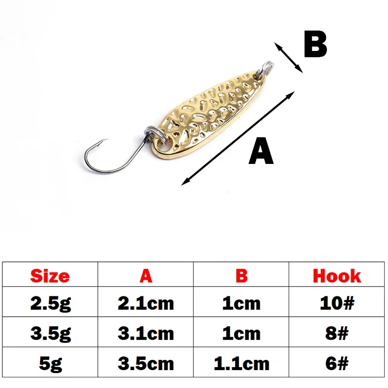 Mini Wobbler Cuchara Giratoria – 2,5-5g Metal con purpurina - imagen 5