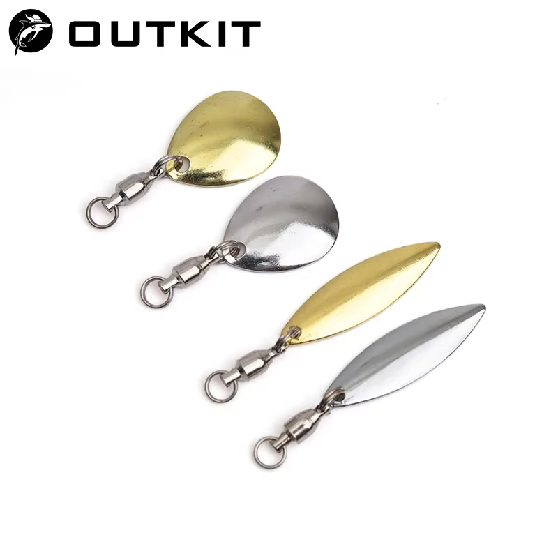 OUTKIT Señuelo DIY spinner cuchara con acero inox reflectante