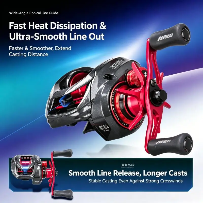 Carrete Baitcasting Hasida X1 Pro ultraligero de freno magnético - imagen 2