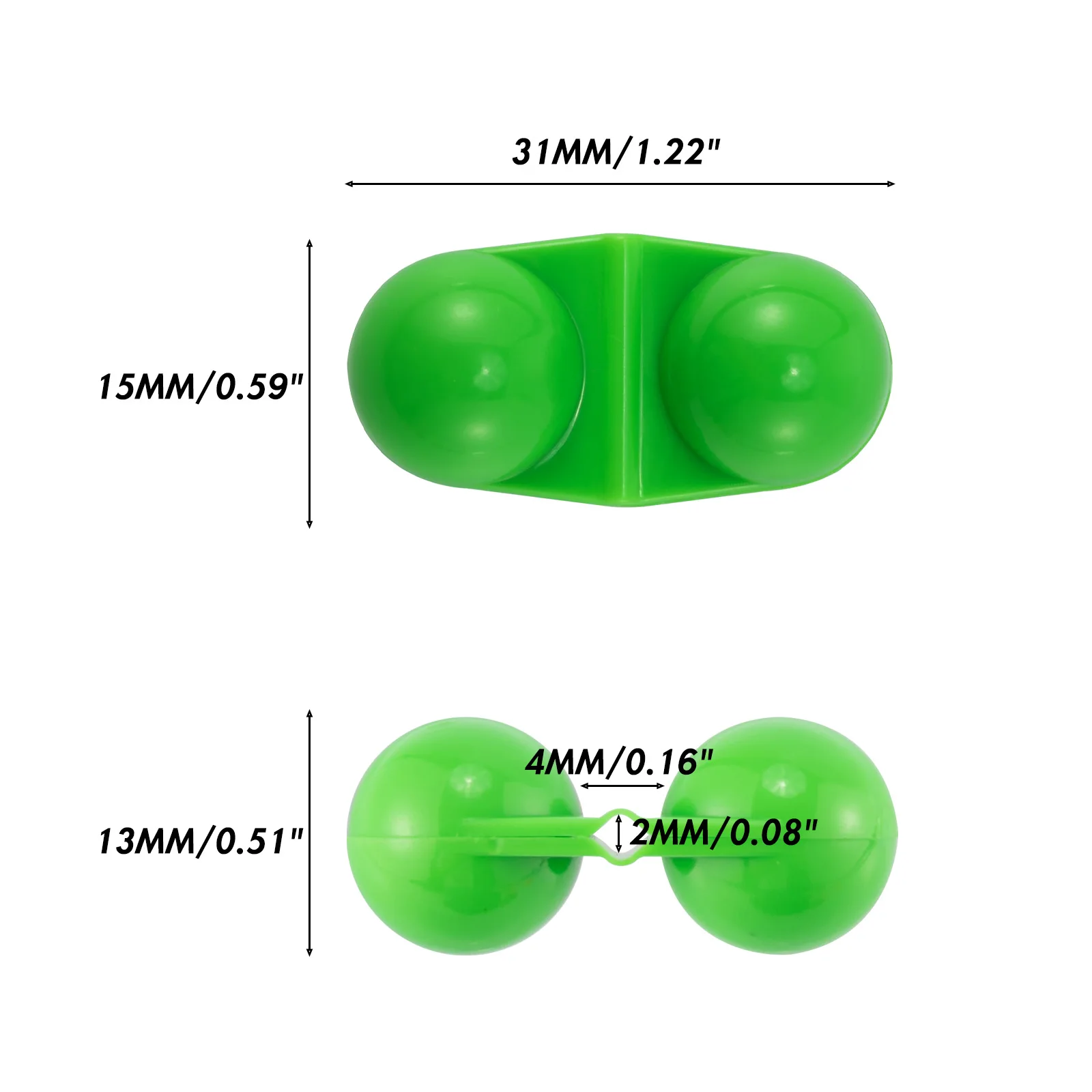 Cuentas de doble sonajero en varios colores