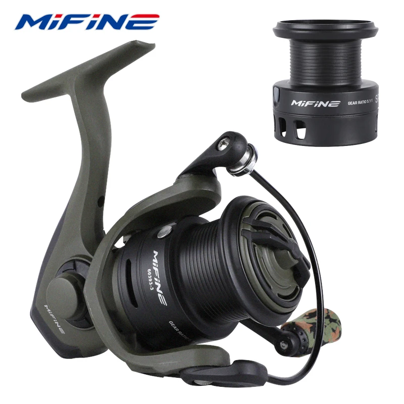 Carrete de pesca MIFINE ARMY ligero con rodamientos, lubina salada