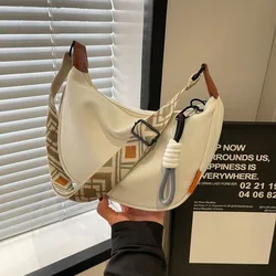 Bolso bandolera dumpling de correa ancha para mujer, gran capacidad