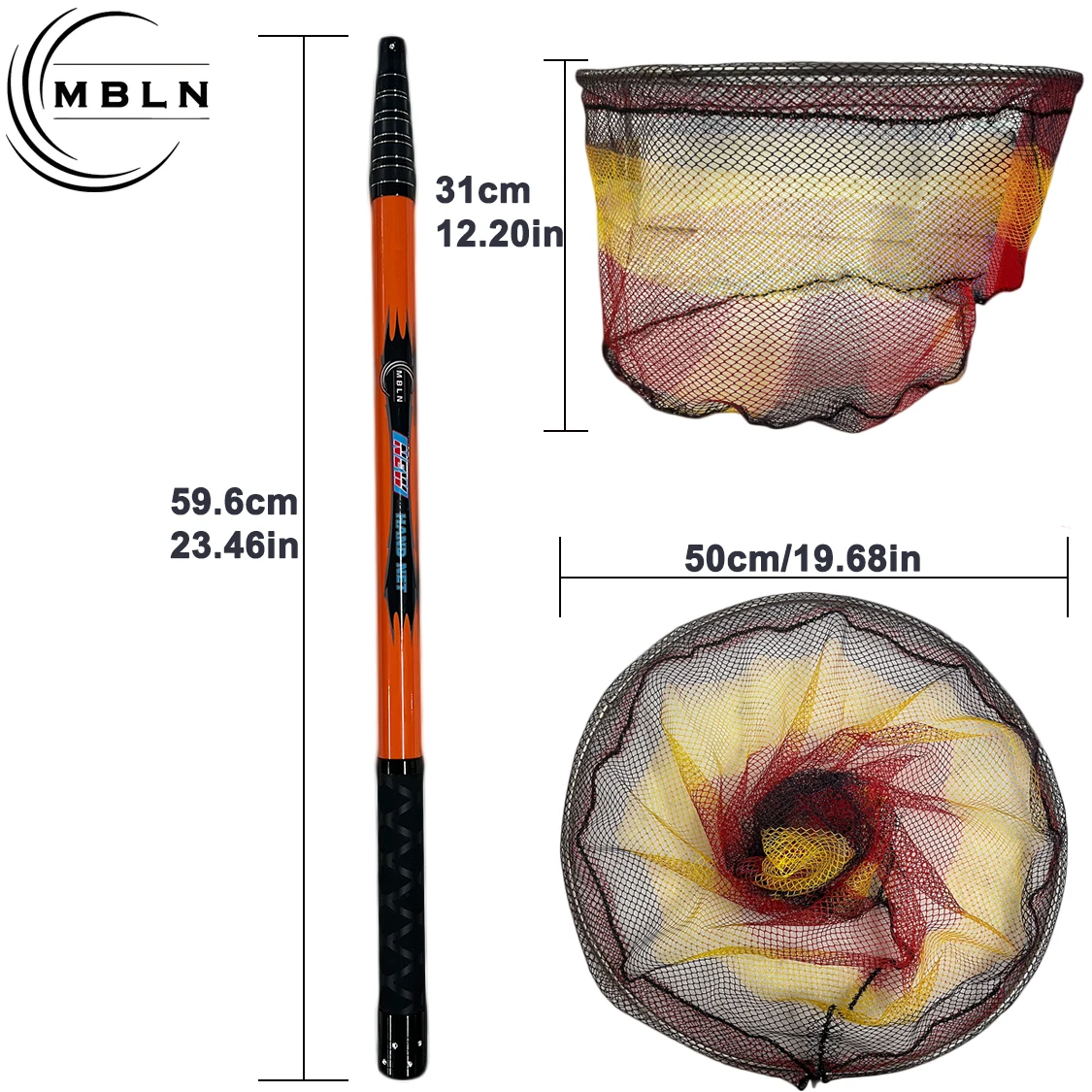 Red de pesca telescópica MBLN con mango antideslizante y cabeza grande - imagen 3