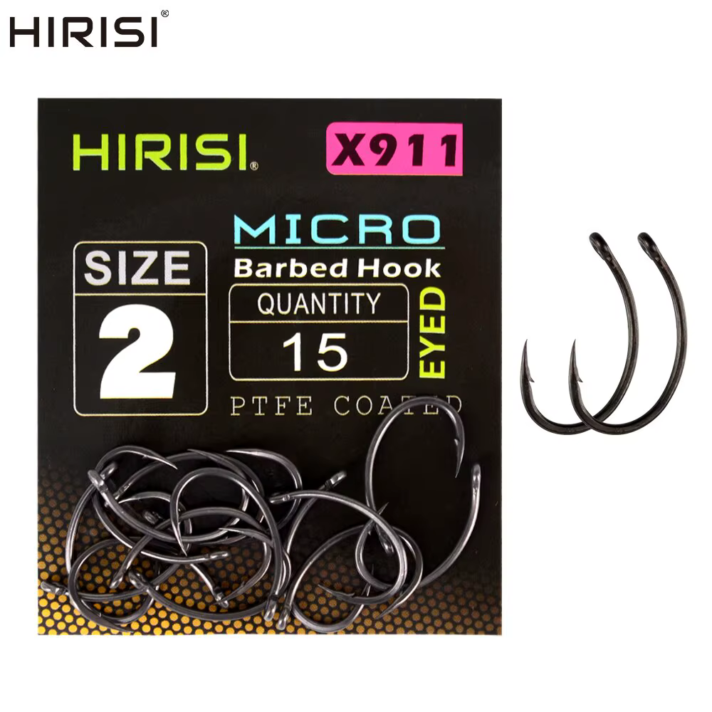 Hirisi X911 Anzuelos micro púas PTFE acero alto carbono para carpa