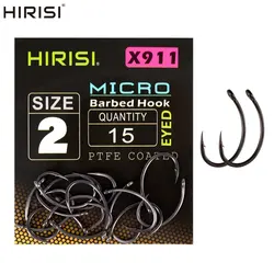 Hirisi X911 Anzuelos micro púas PTFE acero alto carbono para carpa