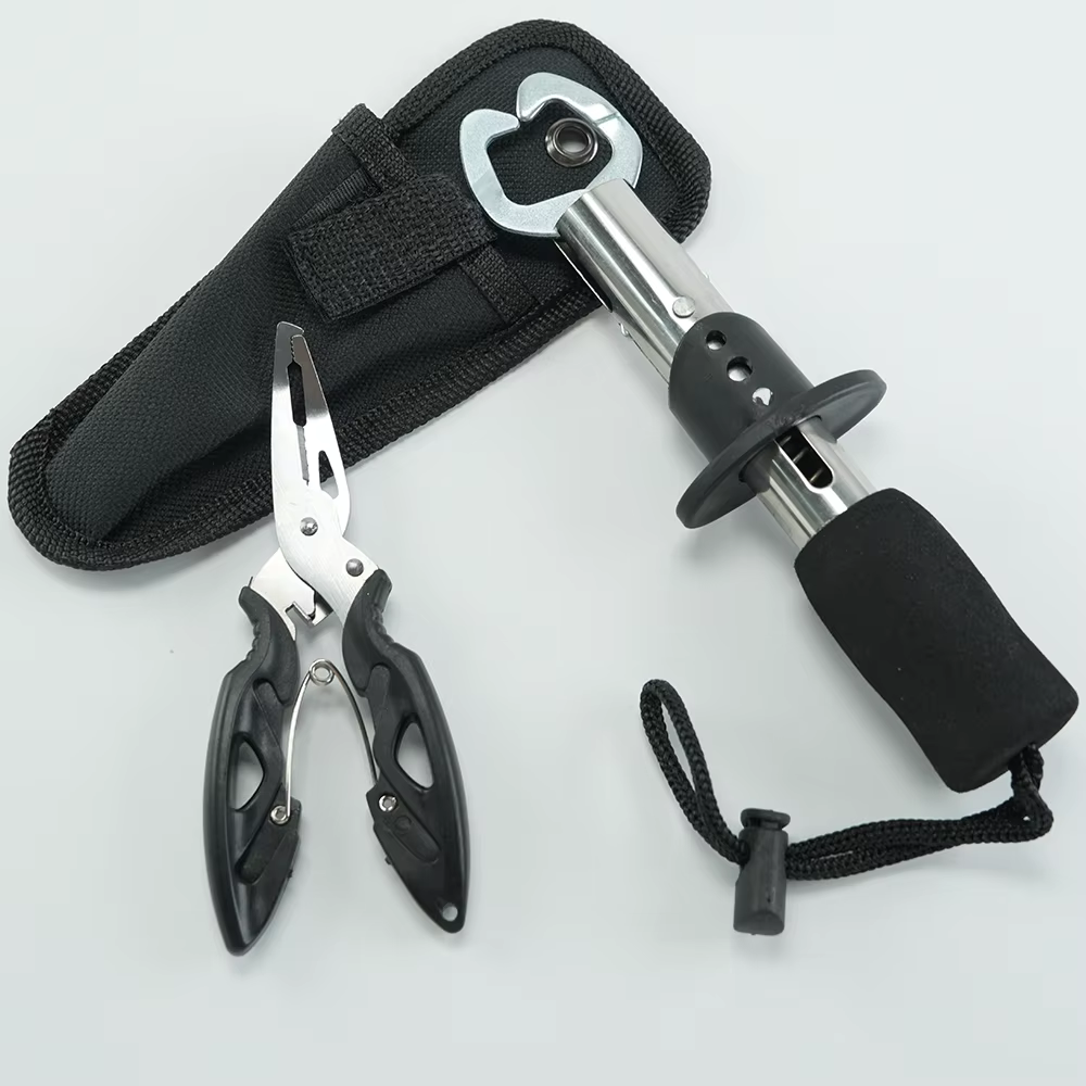 Pinza de pesca en acero inoxidable mango recto para señuelos
