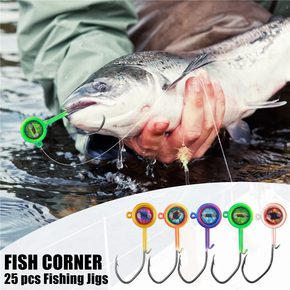 Crappie Jig Heads con ojos 3D Swimbait para trucha lubina y vinilo - imagen 4