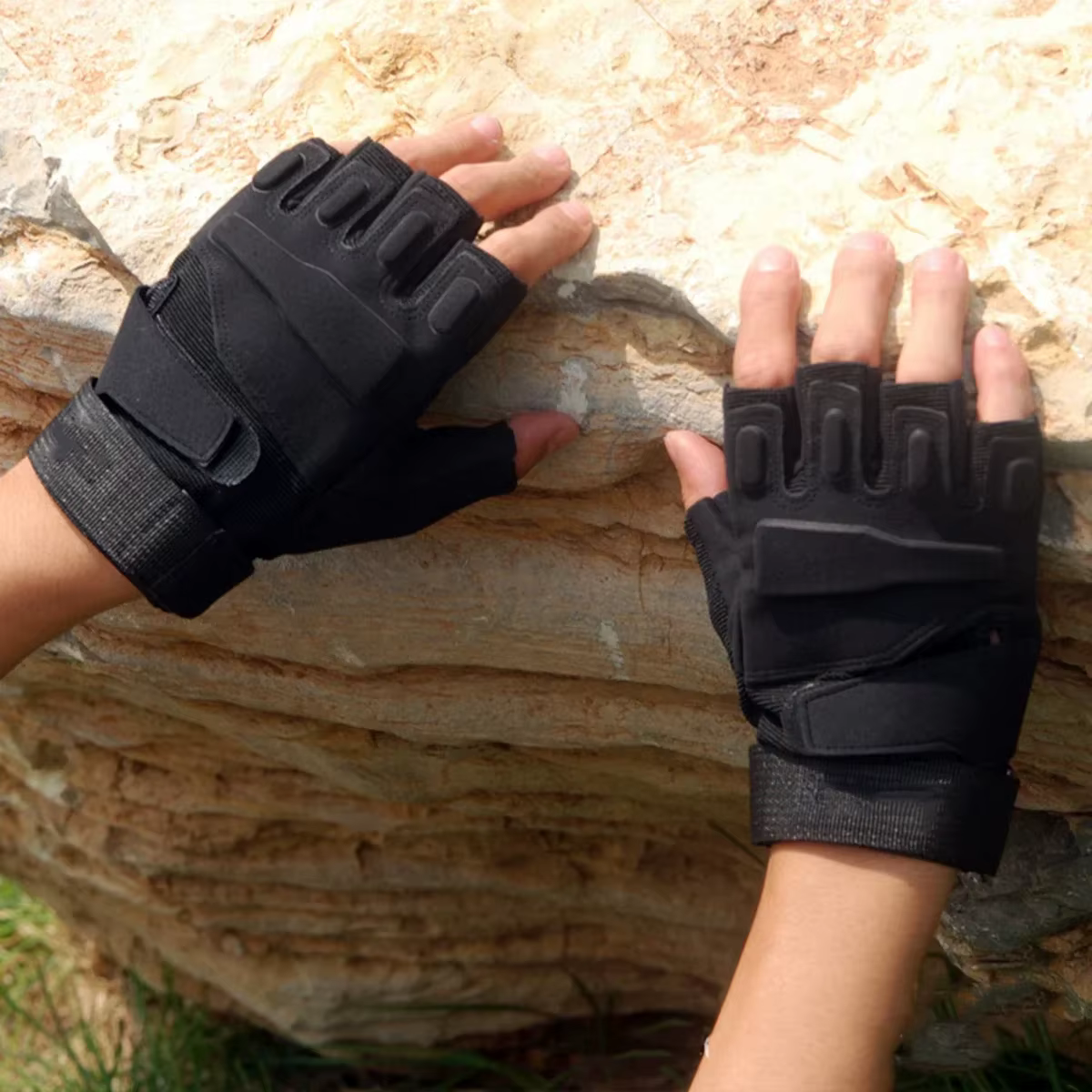 Guantes de pesca medio dedo para hombre - exteriores resistentes - imagen 2
