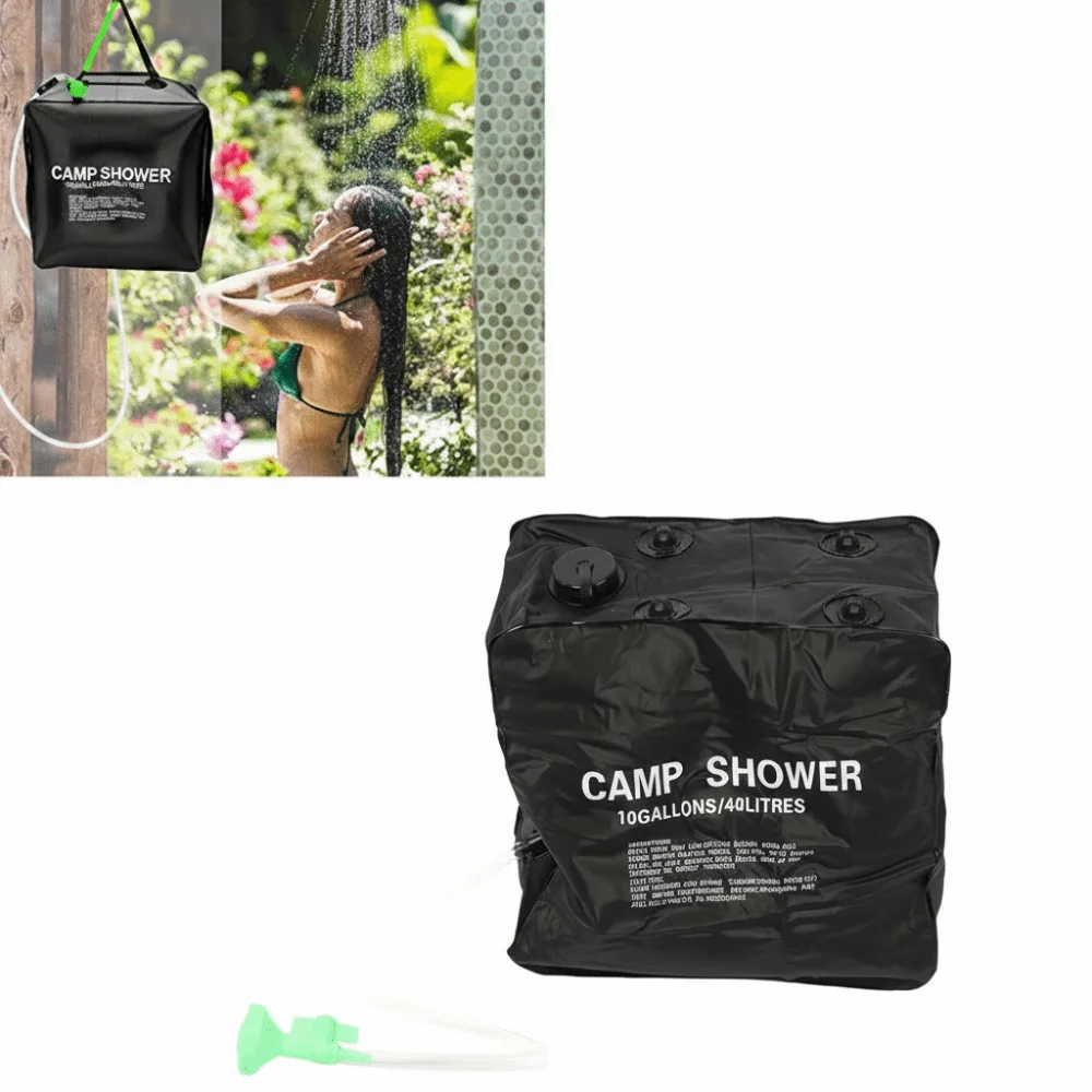 Bolsa de ducha portátil solar de PVC removible con rociador para camping - imagen 5