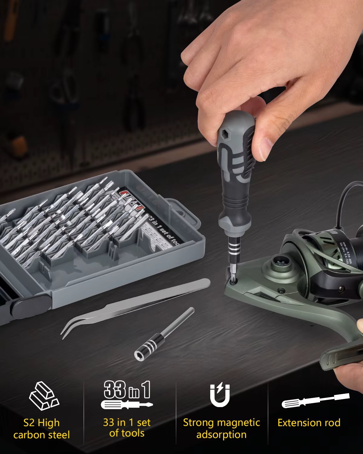 THKFISH Kit Reparación Carretes Pesca – Herramientas DIY - imagen 2