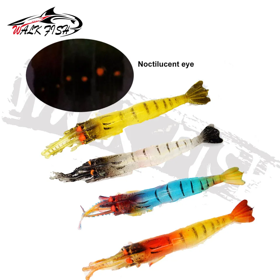 Señuelo WALK FISH 9cm – Vinilo Camarón con ojo luminoso - imagen 2