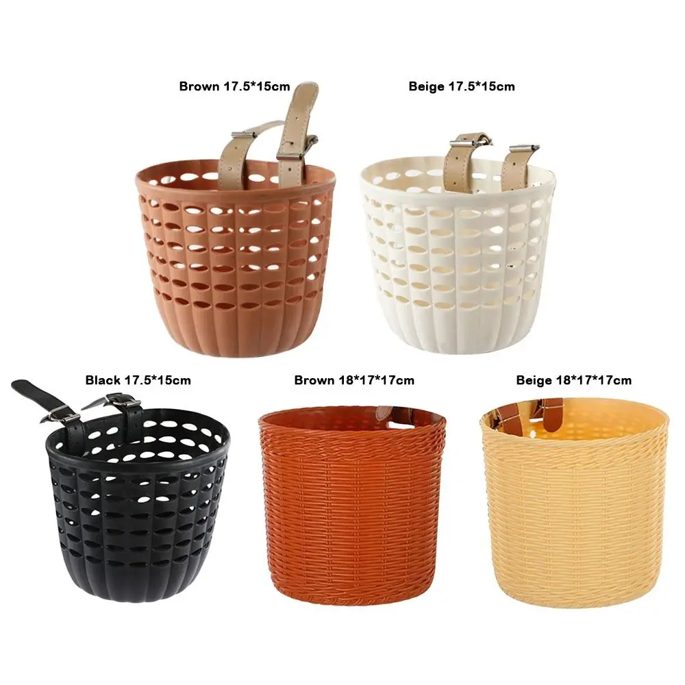 Cesta delantera de plástico retro tejida con asa para herramientas - imagen 2