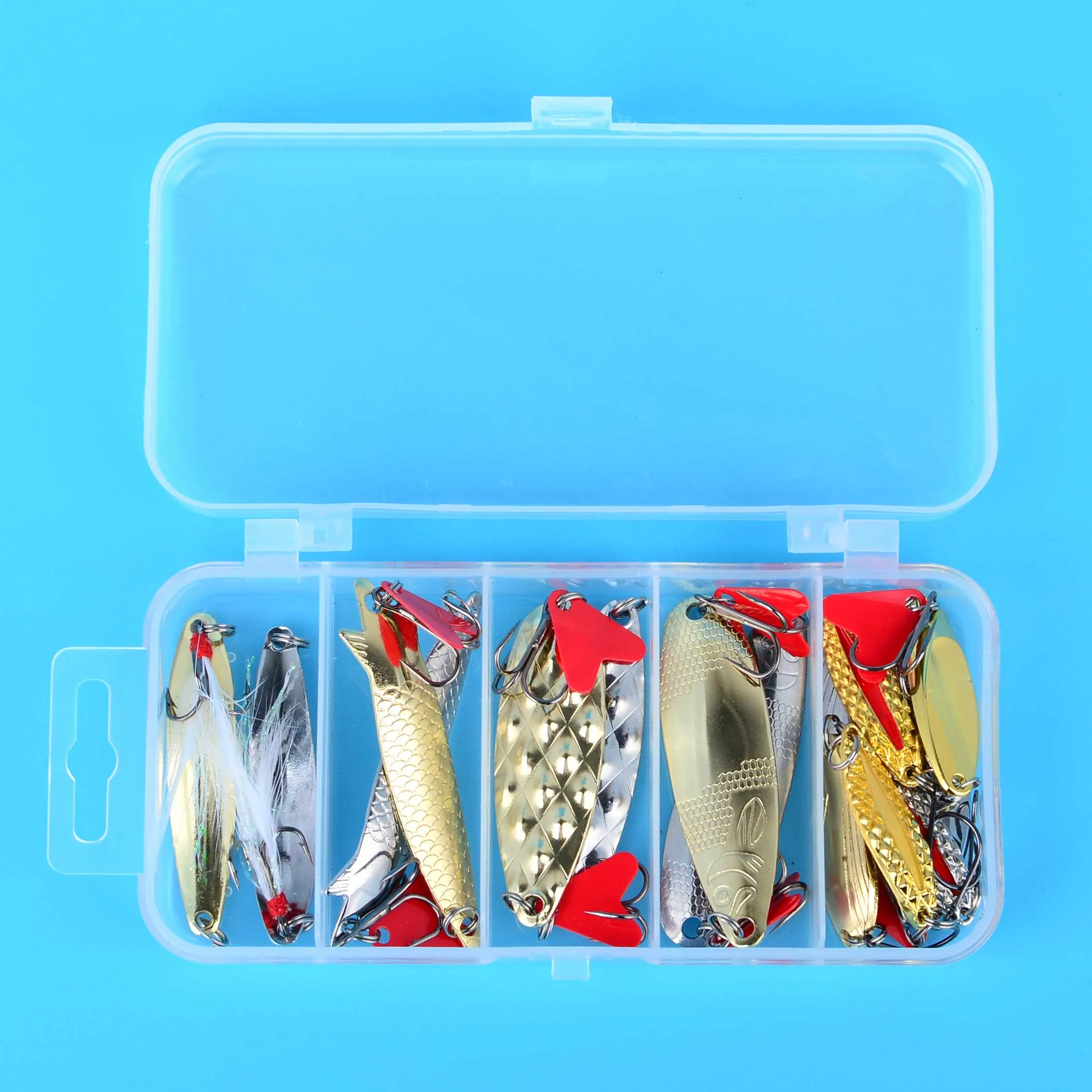 Kit de señuelos para trolling y jigging con cucharas metálicas - imagen 2