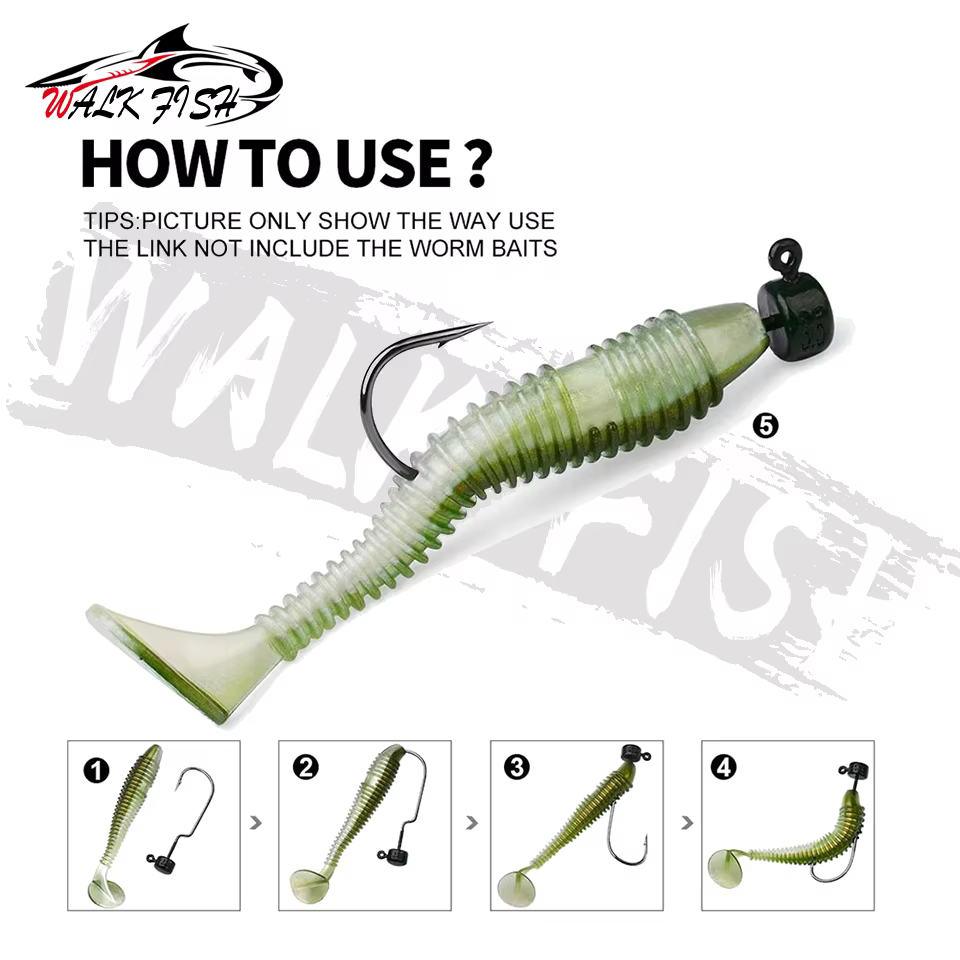WALK FISH Jig Head con púas – para vinilo insecto marino - imagen 5