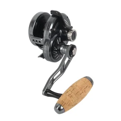 Carrete Jigging Lento Barco - Arrastre 30 kg, 9+2BB, Mango Corcho