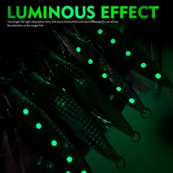Señuelos jigging luminosos Proberos con recubrimiento 3D para lubina
