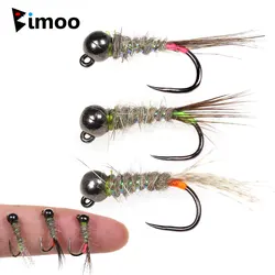 Bimoo Ninfas Jig sin púas – Perdigones hundimiento rápido para trucha