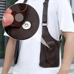 Chaleco antirrobo multifuncional con bolsillo oculto de cuero