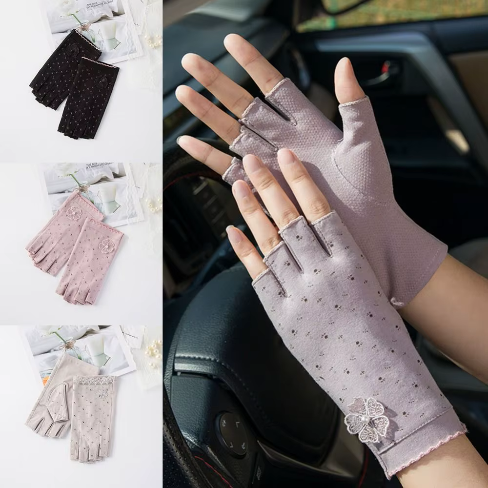 Guantes antideslizantes de medio dedo con protección UV - imagen 5