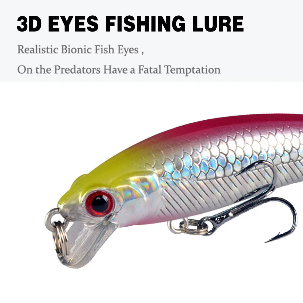 Señuelo Minnow duro con plumas para pesca - imagen 4