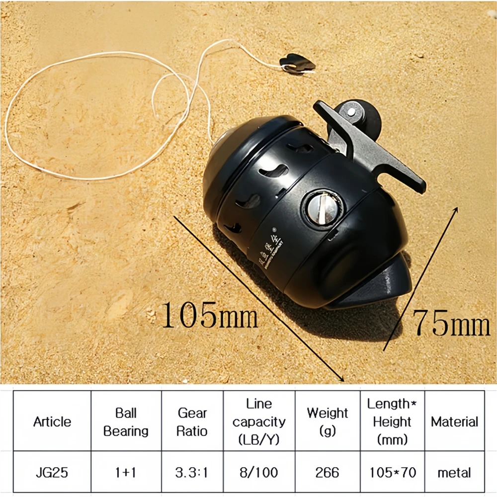 Caña de pesca con arco JG25 de metal con línea interna cerrada - imagen 3