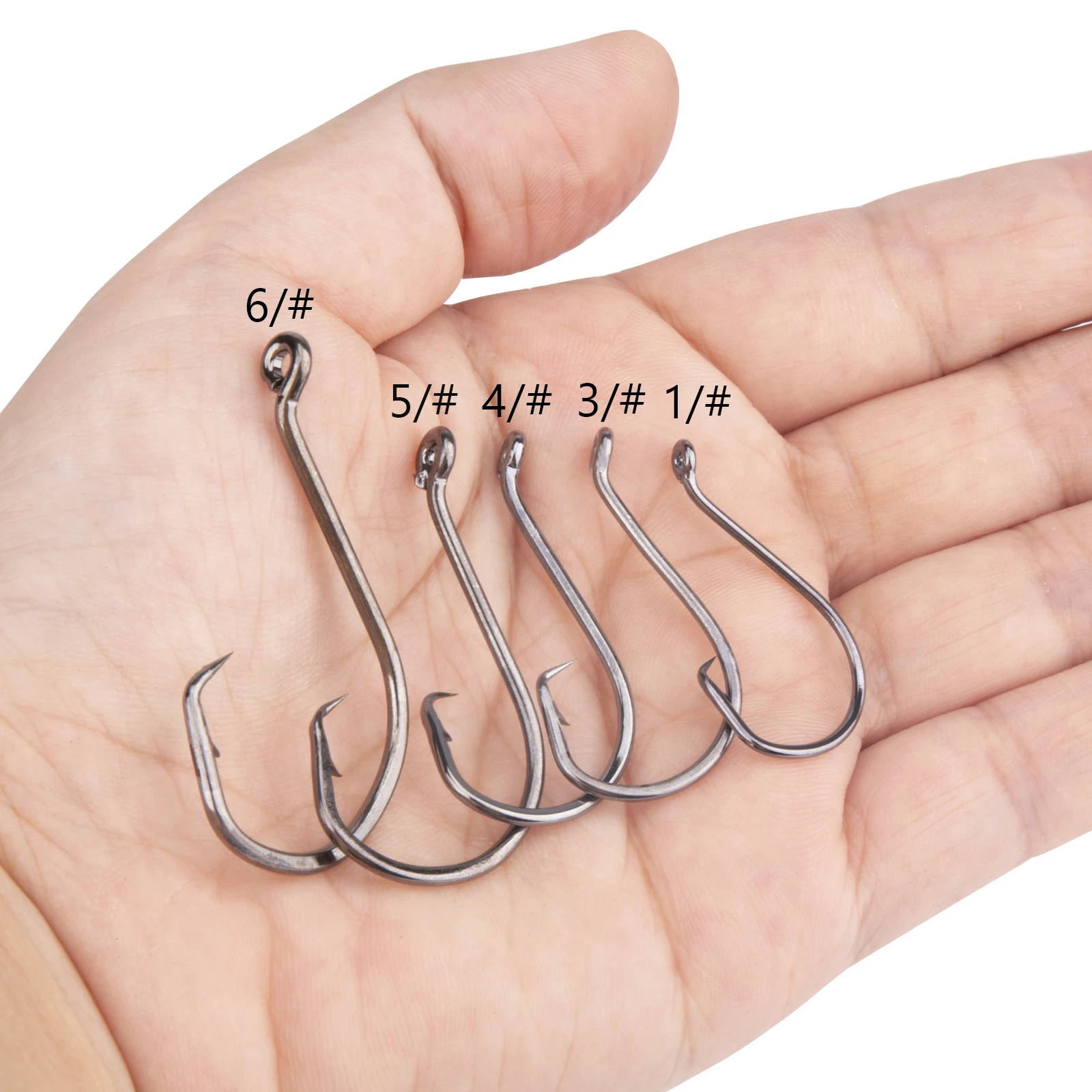 THKFISH Anzuelos de Siluro tipo Círculo – Acero carbono para cebo - imagen 4