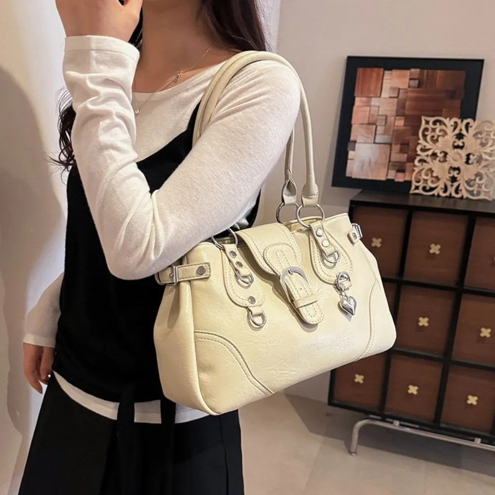 Bolso de hombro motero de cuero PU Y2K para mujer, gran capacidad - imagen 2