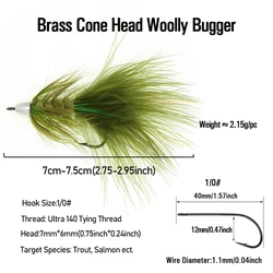 Vtwins Bugger lanoso con anzuelo de púas para streamer